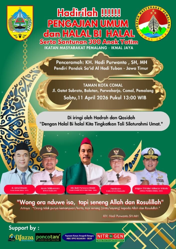 IKMAL JAYA Akan Gelar Pengajian Umum, Halal Bihalal dan Santunan 300 Anak Yatim di Taman Kota Comal