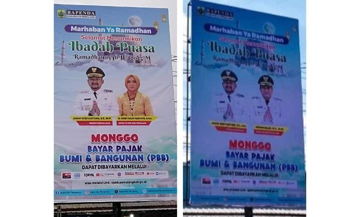 Setelah Ramai Diperbincangkan di Media Sosial, Kini Gambar di Baliho Ketua TP PKK Pemalang Diganti