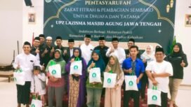 Pengurus UPZ MAJT mentasarufkan ratusan paket sembako kepada dhuafa dan yatama Semarang, Jum'at (28/3/2025).