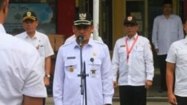 Bupati Pemalang Mansur Hidayat menggelar Apel akbar di Halaman Balai Desa Bojongnangka, Kecamatan Pemalang, Jawa Tengah, pada Rabu 15 Januari 2025.