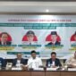 Senator Abdul Kholik, Wakil Gubernur Jateng Taj Yasin Maimoen, Wakil Ketua DPRD Jateng Sarif Abdillah, dan Ketua Departemen Politik dan Ilmu Pemerintahan Undip, Nur Hidayat Sardini, pada FGD di kantor DPD Perwajilan Jateng, Rabu 23 April 2025.