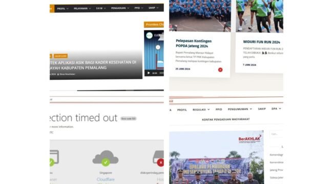 Tangkap Layar website milik OPD di Lingkup Pemkab Pemalang Tidak Update