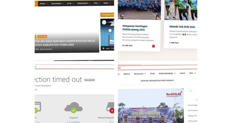 Tangkap Layar website milik OPD di Lingkup Pemkab Pemalang Tidak Update