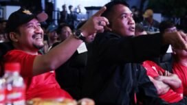 Nobar Bersama Bupati dan Wabup Pemalang, Anom: Indonesia Harus Menang Lawan China