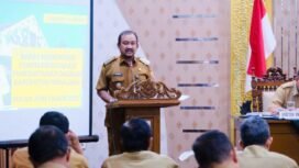 Bupati Anom Widiyantoro menggelar Rapat Koordinasi Penyelenggaraan Pemerintahan Daerah Kabupaten Pemalang Bulan Juni Tahun 2025 di Gedung Sasana Bhakti Praja, Selasa (10/6/2025).