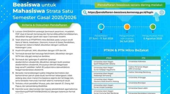 Beasiswa BAZNAS 2025 (IG: @literasizakatwakaf)