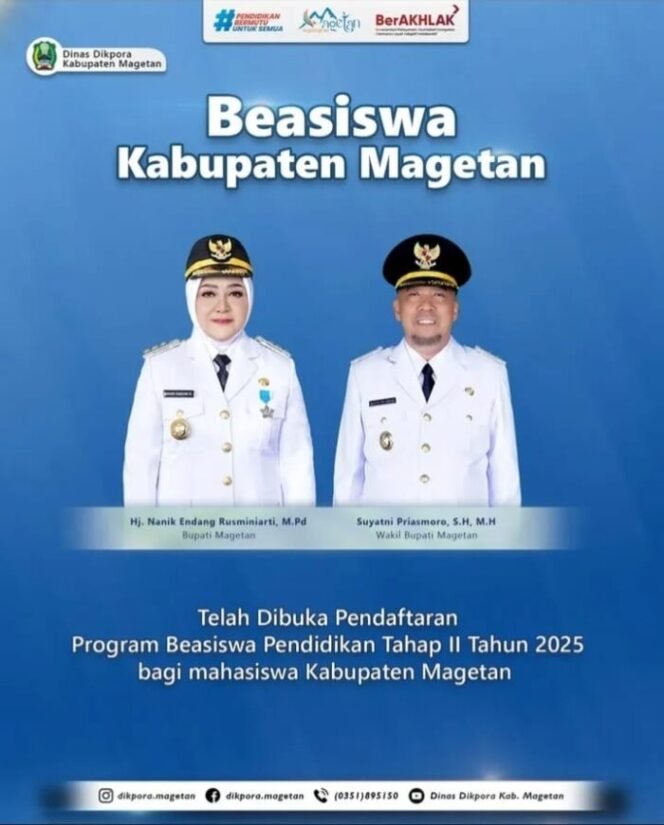 
					Pemkab Magetan Buka Pendaftaran Beasiswa (IG: @dikpora.magetan)