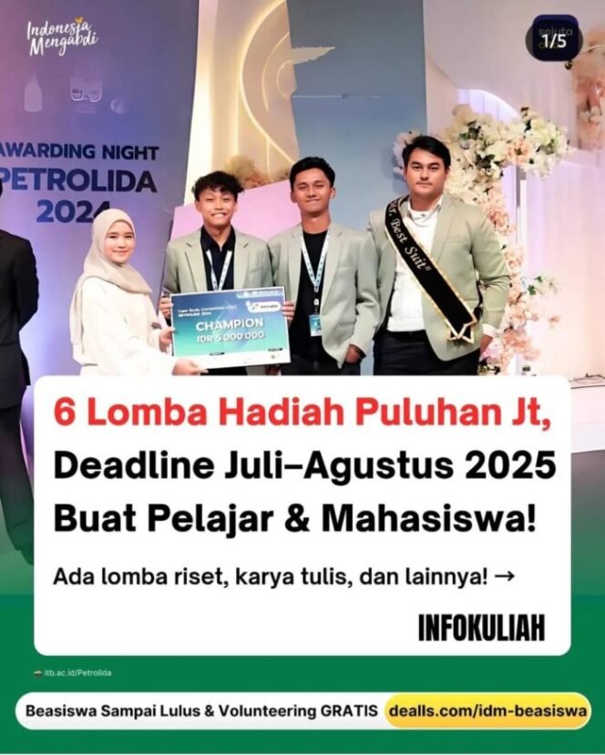
					Kesempatan Lomba Nasional untuk Pelajar dan Mahasiswa (Ig @beasiswa.co)