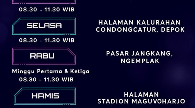 Jadwal Bus Samsat Keliling Sleman (IG: @SamsatSleman)