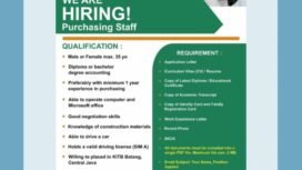 PT. Wanxinda Buka Lowongan Posisi Purchasing Staff di KITB Batang (IG: @zukhr98)