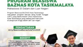INFO BEASISWA! BAZNAS Kota Tasikmalaya Buka Program Beasiswa untuk Mahasiswa S1 Dalam dan Luar Negeri (IG: @baznaskotatasik)