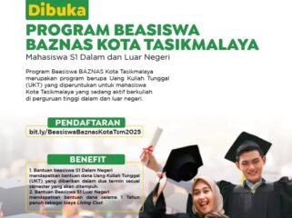 INFO BEASISWA! BAZNAS Kota Tasikmalaya Buka Program Beasiswa untuk Mahasiswa S1 Dalam dan Luar Negeri (IG: @baznaskotatasik)