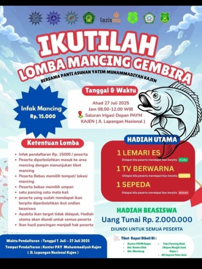 
					Lomba Mancing Gembira Berhadiah Lemari Es dan Beasiswa Rp 2 Juta (Sumber: @beritapekalongan1)