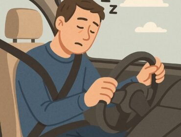 Waspada Mikrosleep Saat Menyetir (sumber Ilustrasi AI)