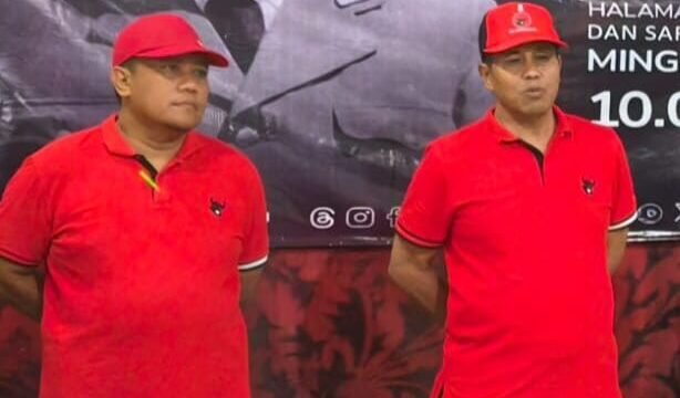 Ketua Dewan Pertimbangan DPC PDIP Pemalang, Agung Dewanto (kiri) dan ketua DPC PDIP Pemalang Dr H Junaedi, SH MM (kanan)
