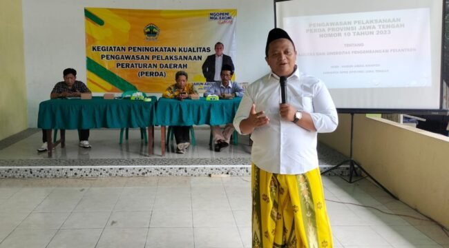 Anggota DPRD Provinsi Jawa Tengah, Harun Abdul Khafizh, melaksanakan kegiatan sosialisasi Peraturan Daerah Jawa Tengah Nomor 10 Tahun 2023 tentang Fasilitasi dan Sinergitas Pengembangan Pesantren