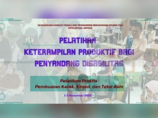 Yayasan MP3DI Akan Gelar Pelatihan Keterampilan Produktif Bagi Penyandang Disabilitas, Catat Tanggalnya!
