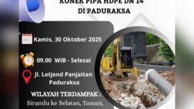INFO! Perumda Tirta Mulia Pemalang Jadwalkan Besok Ada Perbaikan Pipa HDPE, Ini Wilayah Terdampak