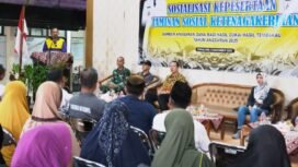 Bupati Pemalang Anom Widyantoro pada kegiatan sosialisasi bantuan iuran kepesertaan Jaminan Sosial Ketenagakerjaan bagi pekerja rentan yang diadakan di Pendopo Kantor Kecamatan Watukumpul, Sabtu (8/11/2025)