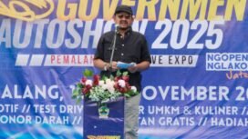 Bupati Pemalang Anom Widiyantoro saat membuka kegiatan tersebut di jalan Surohadikusomo atau samping Kantor Bakesbangpol Pemalang, pada Sabtu (15/11/2025).