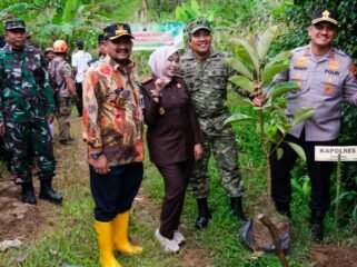 Forkopimda Pemalang Tanam Pohon Karet di Pulosari