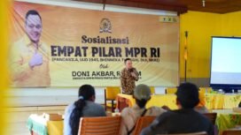Sosialisasi Empat Pilar MPR RI di Halaman DPD Partai Golkar Kabupaten Pemalang, Selasa (9/12/2025).