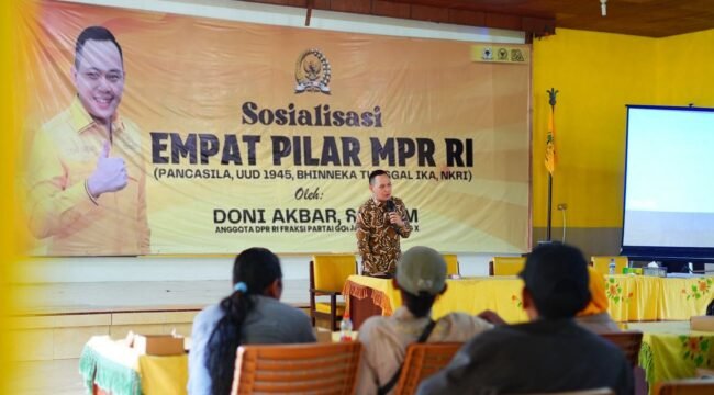 Sosialisasi Empat Pilar MPR RI di Halaman DPD Partai Golkar Kabupaten Pemalang, Selasa (9/12/2025).