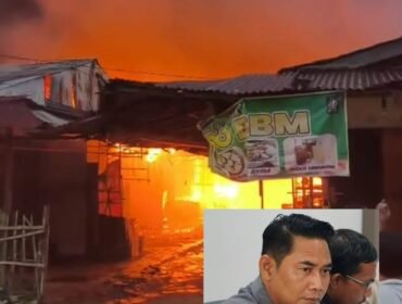 Kolase : Kebakaran kios pakaian di Pasar Pagi dan Wakil Ketua DPRD Pemalang Aris Ismail, SAP