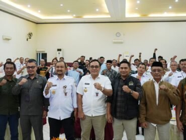 Ketua DPRD Pemalang dan Forkopimda mengelar media gathering di The Winner Premier Hotel, Rabu (31/12/2025).