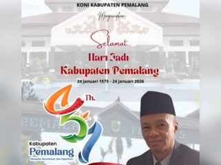 Ketum KONI Kabupaten Pemalang, Drs Nugroho Budi Raharjo menyampaikan ucapan selamat memperingati Hari Jadi ke-451 Kabupaten Pemalang.