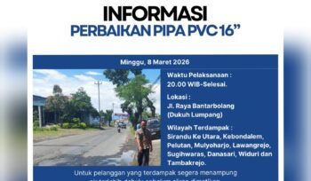 Perbaikan Pipa PVC 16 Inci, Distribusi Air di Sejumlah Wilayah Pemalang Terganggu