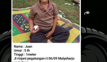 Info Orang Hilang! Anak 5 Tahun di Pemalang Dilaporkan Hilang, Warga Diminta Bantu Pencarian