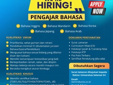 Info Loker! UNISS Kendal Buka Lowongan Pengajar Bahasa, Ini Kualifikasinya