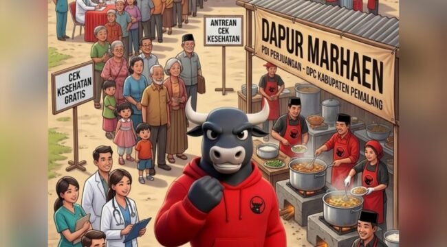 DPC PDI Perjuangan Pemalang Gelar Cek Kesehatan Gratis dan Dapur Marhaen