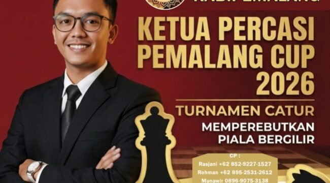 Ketua Percasi Pemalang Cup 2026 Siap Digelar, Hadirkan Turnamen Catur Berhadiah Jutaan Rupiah