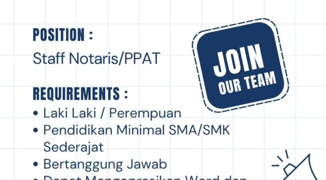 Info Loker! Kantor Notaris/PPAT di Pemalang Buka Lowongan, Minimal Lulusan SMA/SMK
