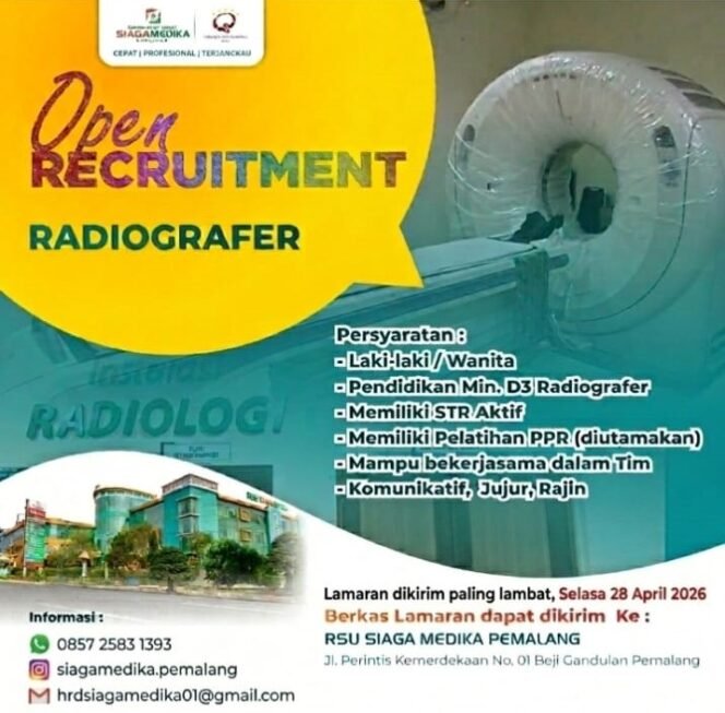 
					Info Loker! RSU Siaga Medika Pemalang Buka Lowongan Radiografer, Ini Syaratnya