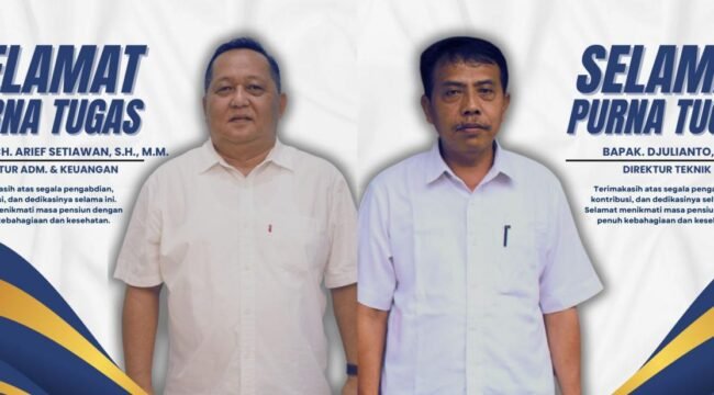 Perumda Tirta Mulia Beri Penghargaan Tinggi kepada Arief Setiawan dan Djulianto