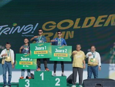 PT Pegadaian sukses menyelenggarakan ajang lari perdana bertajuk Tring! Golden Run 2026 yang diikuti ribuan pencinta olahraga lari.