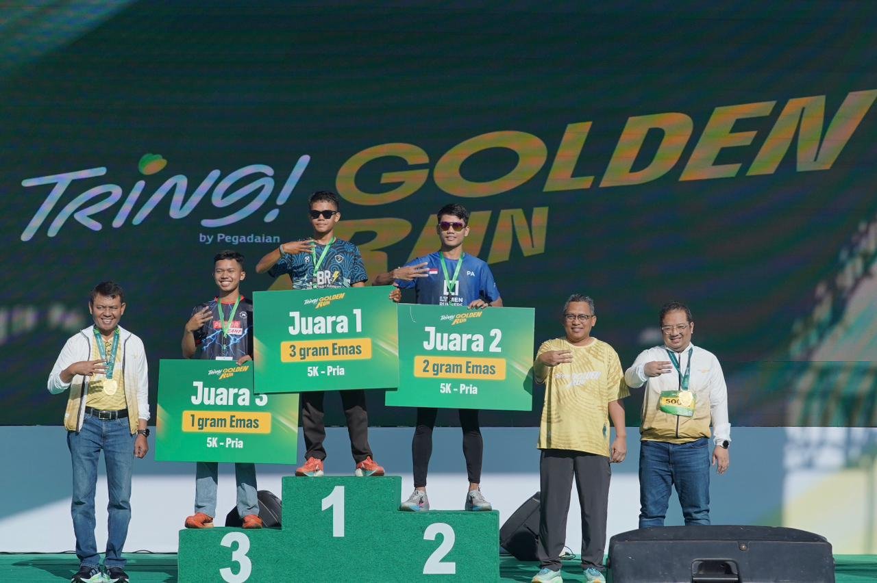 PT Pegadaian sukses menyelenggarakan ajang lari perdana bertajuk Tring! Golden Run 2026 yang diikuti ribuan pencinta olahraga lari.