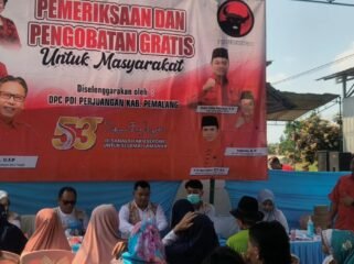 DPC PDI Perjuangan Pemalang Gelar Pengobatan Gratis dan Dapur Marhaen di Petarukan