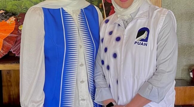 Foto Bersama - Ketua DPP PUAN Putri Zulkifli Hasan, S.Mn., M.Bus. bersama Ketua DPW PUAN Jateng, Hj Umi Surotud Diniyah, SE (kanan)
