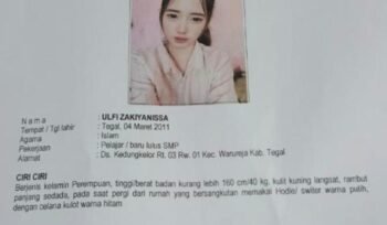 Siswi Asal Warureja Dikabarkan Hilang, Polisi dan Keluarga Lakukan Pencarian