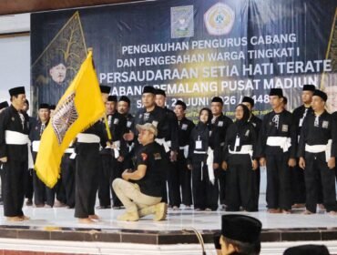 Sebanyak 368 calon warga Tingkat I Persaudaraan Setia Hati Terate (PSHT) Cabang Pemalang Pusat Madiun resmi disahkan dalam prosesi yang berlangsung di Gedung Serbaguna Pemalang, Sabtu (20/6/2026).