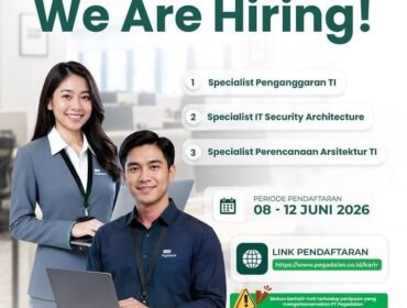PT Pegadaian Buka Rekrutmen Tiga Posisi Strategis TI, Pendaftaran Dibuka hingga 12 Juni 2026
