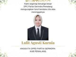 Sekretaris Fraksi Gerindra DPRD Pemalang Fahmidh Dhuha Sampaikan Duka Mendalam atas Wafatnya Lulit Agusti Kurnia