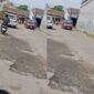 Jalan di Depan Stasiun Pemalang Rusak, Pengendara Harus Ekstra Hati-hati