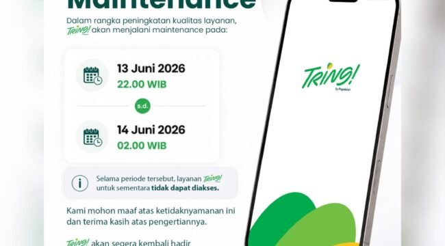 Tring! Pegadaian Akan Maintenance pada 13 hingga 14 Juni 2026, Layanan Tidak Bisa Diakses Mulai Pukul 22.00 WIB