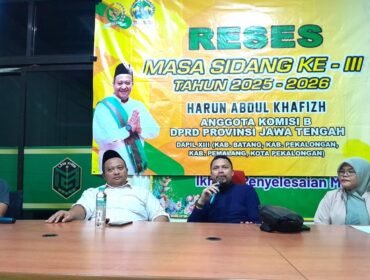 Anggota Komisi B DPRD Provinsi Jawa Tengah, Harun Abdul Khafidz, menggelar kegiatan reses bersama jajaran Pengurus Himpunan Mahasiswa Islam (HMI) dan Korps Alumni HMI (KAHMI) Kabupaten Pemalang