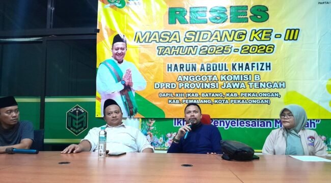 Anggota Komisi B DPRD Provinsi Jawa Tengah, Harun Abdul Khafidz, menggelar kegiatan reses bersama jajaran Pengurus Himpunan Mahasiswa Islam (HMI) dan Korps Alumni HMI (KAHMI) Kabupaten Pemalang